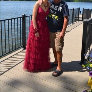 Burgundy Prom Dress Size 2